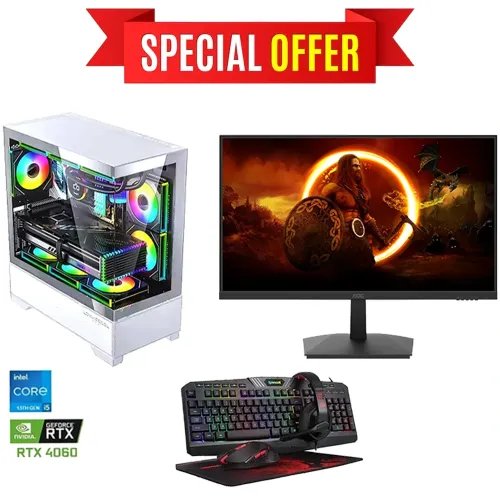 Lovingcool Intel Core I5 - 13th Gen Rtx 4060 Gaming Pc With Gaming Monitor & Gaming Kit Bundle