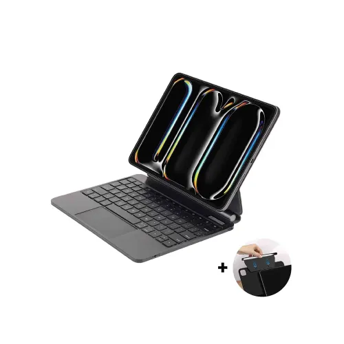Sia Magnetic Keyboard 6 Lines Layout For Ipad Pro 13 Inch 2024 With Pencil Holder - Black (Ar/eng)
