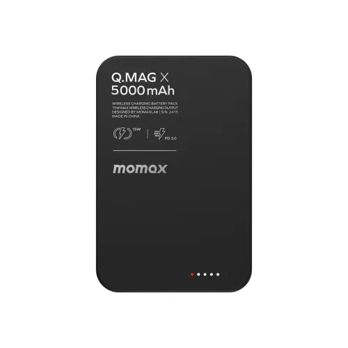 Momax Q.mag X Magnetic Wireless Power Bank 5000mah - Black