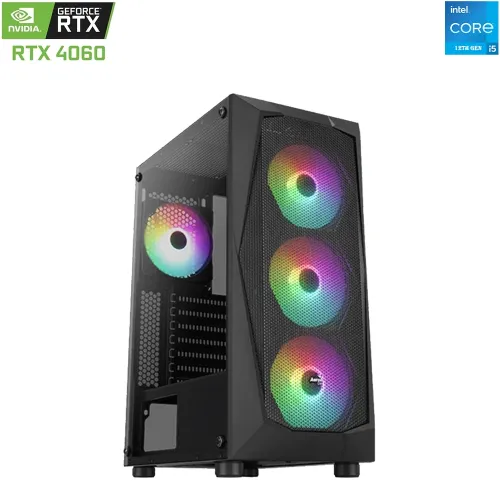 Aerocool Intel Core I5 - 12th Gen Rtx 4060 Gaming Pc - Black