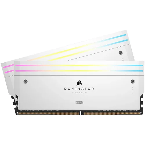 Corsair Dominator Titanium Rgb Ddr5 Ram 32gb (2x16gb) Ddr5 6000mhz Cl30 Intel Xmp Icue Compatible Computer Memory - White