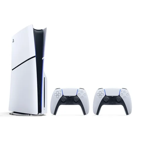 Sony Playstation 5 Slim Console Disk - Two Dualsense Wireless Controller Bundle - 1tb (European Version)