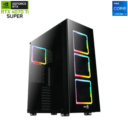 Aerocool Intel Core I7 - 14th Gen Rtx 4070ti Super Gaming Pc - Black