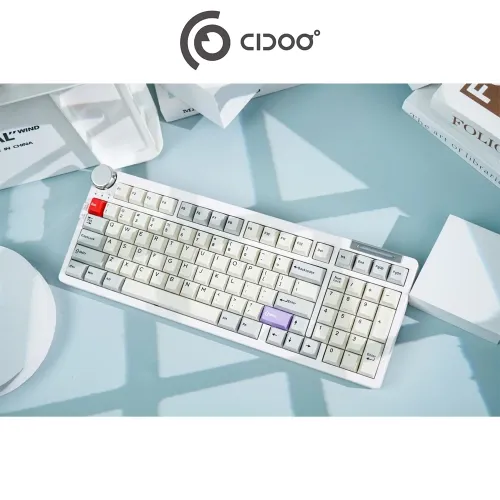 Cidoo Abm098 1800 Compact Via Gasket Mount Hot Swappable Mechanical Gaming Keyboard - Grey (English)