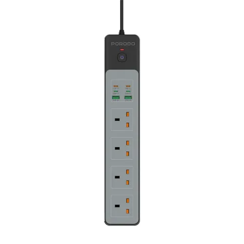 Porodo 4AC 65W 3000W Power Strip - Black