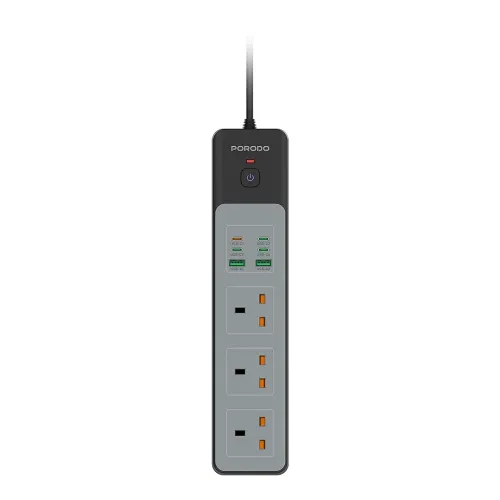 Porodo 3AC 45W 3000W Power Strip - Black