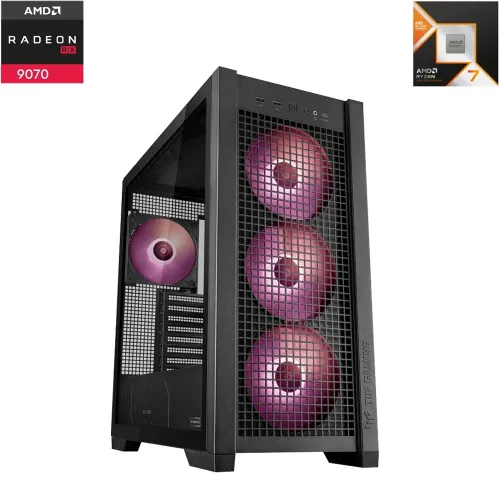 Asus Tuf Gaming Amd 90000 Series Ryzen 7 9800x3d 8-core Rx 9070 16gb Gaming Pc - Black