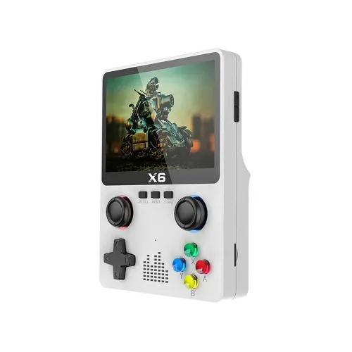 X6 HD 3.5-Inch Screen Handheld Game Console Built-in Video Games Machine with Dual Joystick Design - White