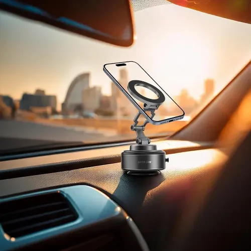 Green Lion GX-30 Auto Suction Phone Holder - Matte Black