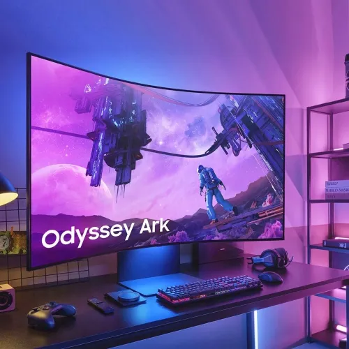Samsung G97nc Odyssey Ark 2nd Gen Curved Gaming Monitor, 55-inch Uhd 165hz Display, 16 9 Quantum Mini-led Panel, 1ms (Gtg) Response Time Gaming Monitor LS55CG97WNMXUE