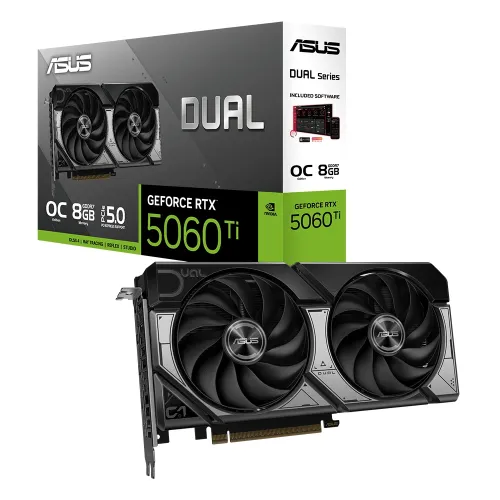 ASUS DUAL Nvidia GeForce RTX 5060 TI OC 8GB Graphic Card - Black