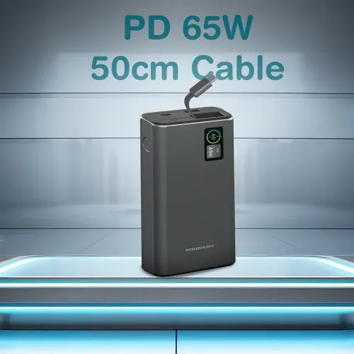 Powerology Aluminum 20000mAh Power Bank - Dark Gray