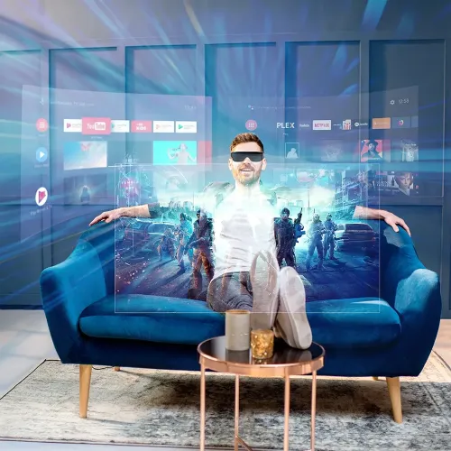 Powerology 2/3D Ultra AR Movie Glass 1080P 120" - Blue