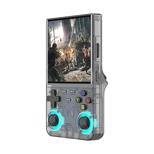 R36 Ultra Retro Handheld Game Console with 64GB - Transparent Black