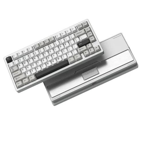 Womier RD75 Pro 75% Wireless Aluminum Keyboard – QMK/VIA Custom Hot-Swappable Design with Quick Release - Anodized Silver (English/Arabic)
