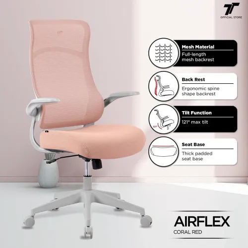 Ttracing Airflex Ergochair - Coral Red
