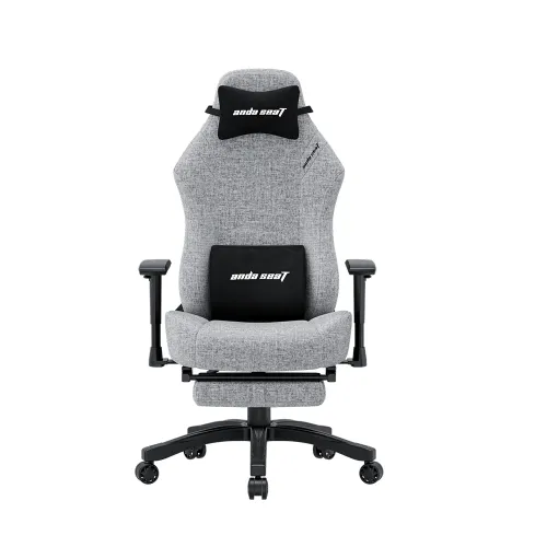 Andaseat Luna Pro Series Gaming Chair With Footrest - Grey Fabric