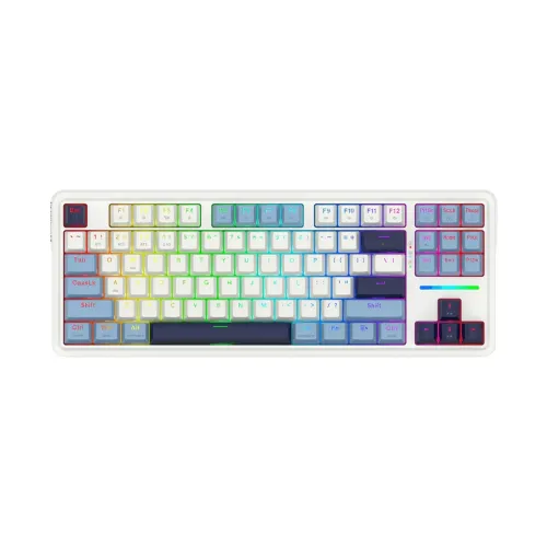Redragon Antonium Pro K728 3 Modes Connection Backlightning Mechanical Keyboard - White & Blue