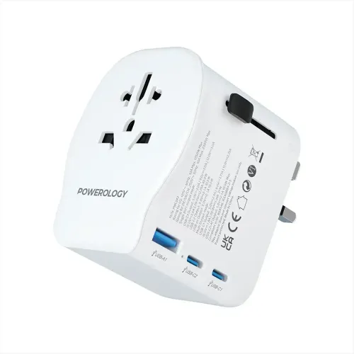 Powerology Universal Travel Adapter 2300W - White