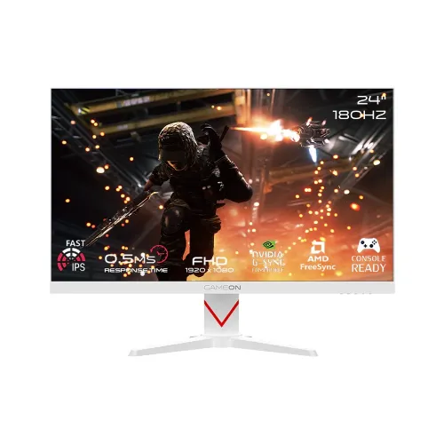 GAMEON GOAM24FHD180IPS Marksman Series 24" FHD, 180Hz, MPRT 0.5ms, HDMI 2.1, Fast IPS Gaming Monitor (Supports PS5) - White