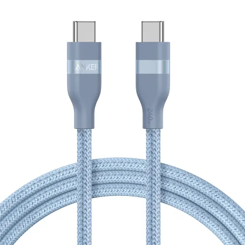 Anker USB-C to USB-C Cable 240W (Upcycled-Braided) (1.8m/6ft) -Blue
