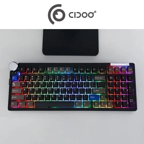 Cidoo Abm098 1800 Compact Via Gasket Mount Hot Swappable Mechanical Gaming Keyboard - Black (English) (Open Box)