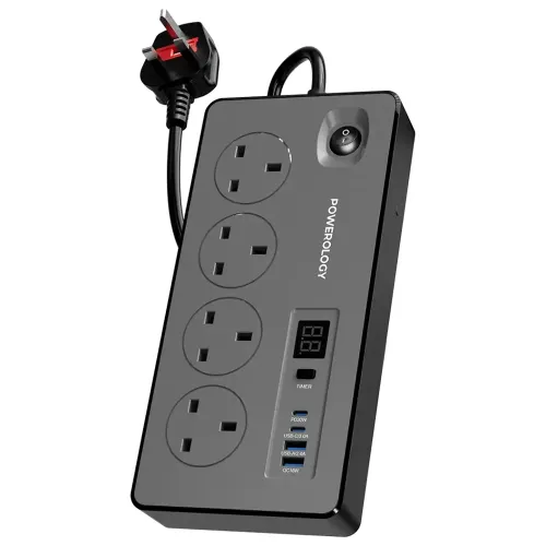 Powerology 4AC 2990W Power Strip - Black