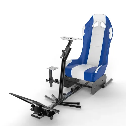 GAMESEAT GY017 Racing Simulator Cockpit Seat – White/Blue