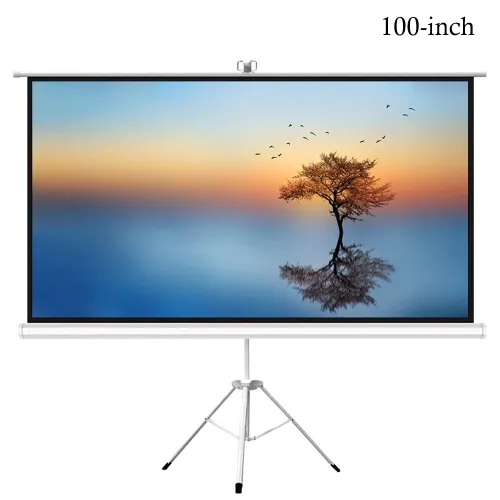 Gamvity 100-inch Tripod Projector Screen – 4:3 Aspect Ratio | Matte White