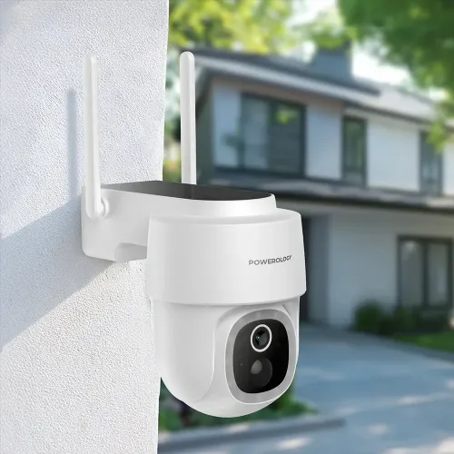 Powerolgoy Built-In Solar Pan & Tilt Outdoor Camera - White