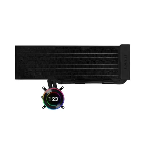 LIAN LI Hydro-Shift II LCD-C 360mm Fanless CPU Cooler with 2.1" IPS LCD Screen - Black
