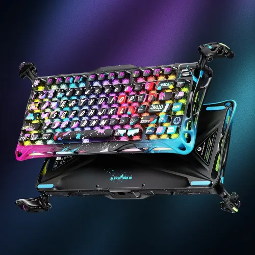 GravStar Mercury V75 Pro 75% Hall Effect Magnetic Switch Gaming Keyboard - Neon Graffiti