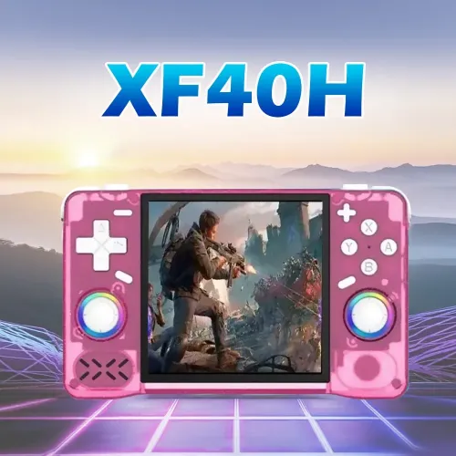 XF40H Handheld Game Console - Transparent Pink