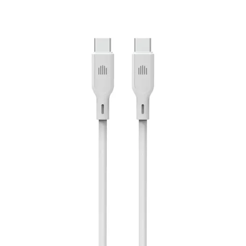 DVICED USB-C to USB-C cable Charging & Data transfer Silicone 1.25m - White