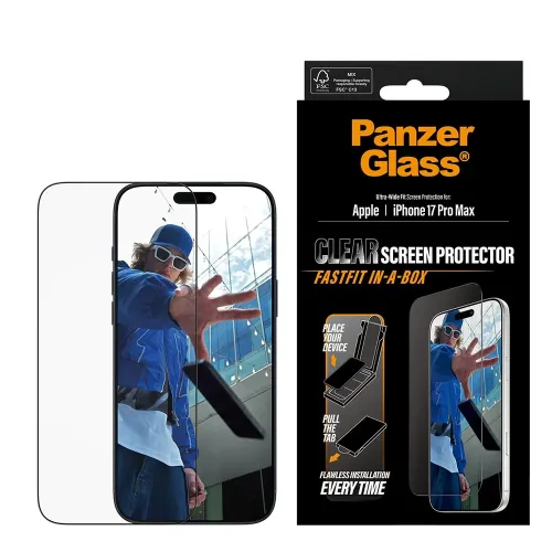 Panzerglass Screen Protector For Iphone 17 Pro Max| Ultra-wide Fit W. Fastfit In-a-box