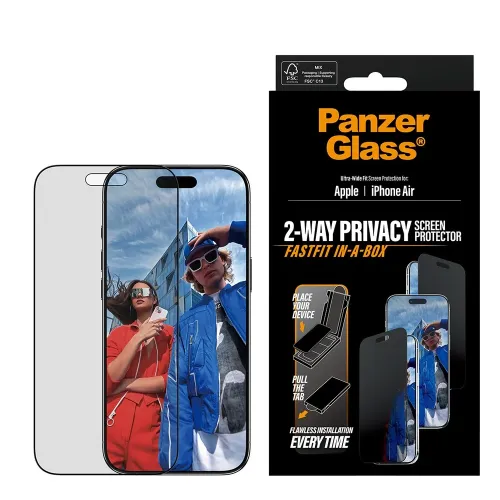 Panzerglass Privacy Screen Protector For Iphone Air| Ultra-wide Fit W. Fastfit In-a-box