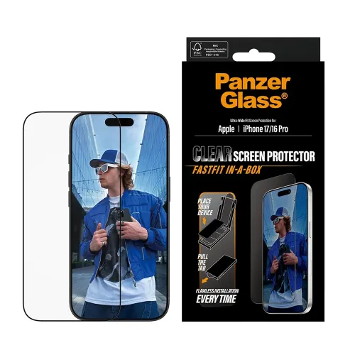 Panzerglass Screen Protector For Iphone 17| Ultra-wide Fit W. Fastfit In-a-box