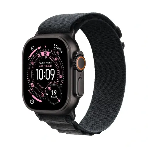 Apple Watch Ultra 3 GPS + Cellular 49mm Black Titanium Case with Black Alpine Loop - Large
