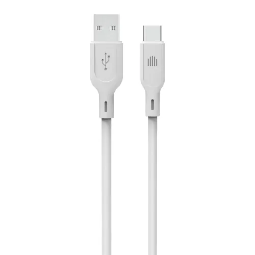 Dviced USB-A to USB-C silicone cable Charging & Data transfer 1.25m - White