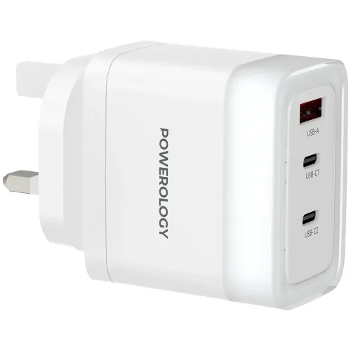 Powerology Lunex Series Fast Charging Adapter PD 65W - White