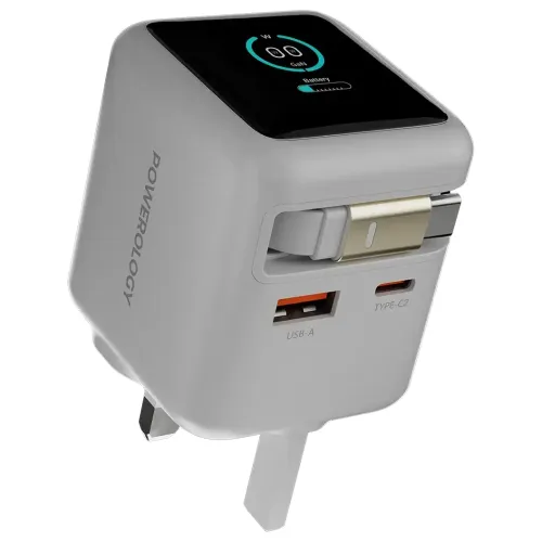 Powerology Halo Dual-Port GaN Charger - White