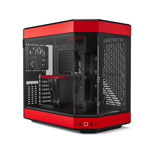 Hyte Y60 Dual Chamber Panoramic Tempered Glass Atx Modern Aesthetic Case - Red