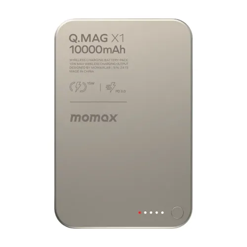 Momax Q.mag X1 Magnetic Wireless Power Bank 10000mah - Gen 2 - Titanium