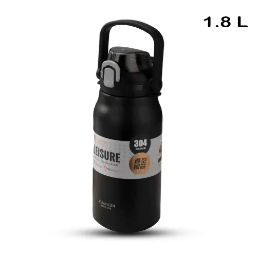 D.kadi Portable Travel Vacumm Water Bottle 1800ml - Black