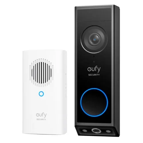 Eufy E340 Kit With Chime 2k Dual Cameras Video Doorbell - Black