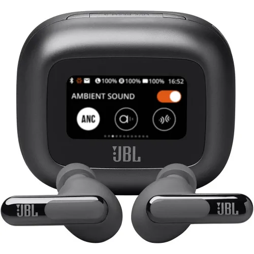 Jbl Live Beam 3 Noise Cancelling True Wireless Earbuds With Display - Black