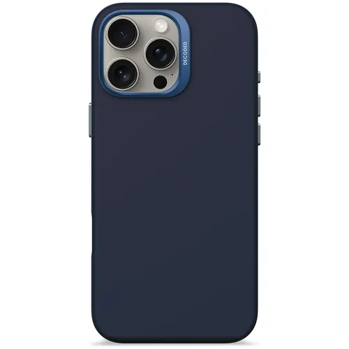 Decoded Silicone Antimicrobial Case For Iphone 16 Pro Max - Navy Blue