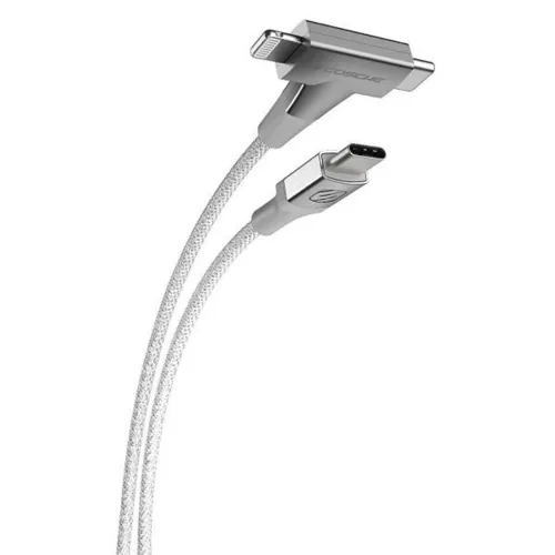 Scosche Strikeline 2-in-1 Usb-c To C/lightning Cable 4ft - White