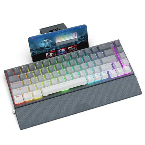 Redragon Shaco K641 Pro Wireless Aluminum Keyboard Red Switch - Grey White (English)
