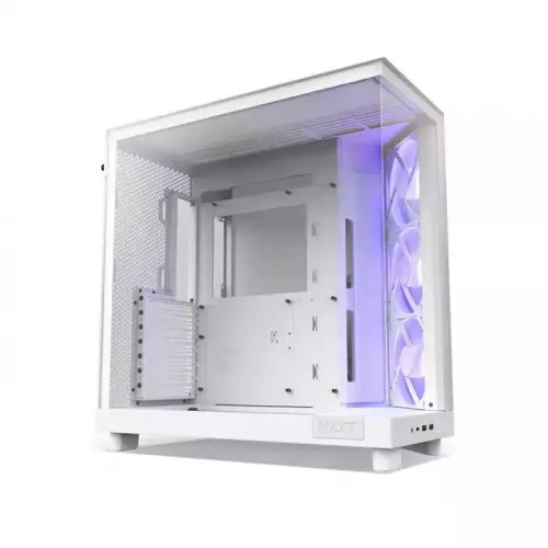 Nzxt H6 Flow Rgb Compact Dual-chamber Atx Mid Tower Case - White - 36334 CC-H61FW-R1